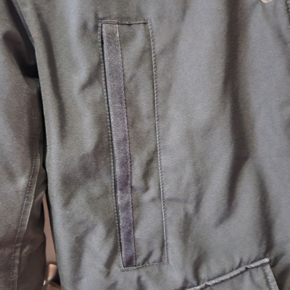 GAP black winter coat parka faux fur trim hood zip front medium - Picture 9 of 16